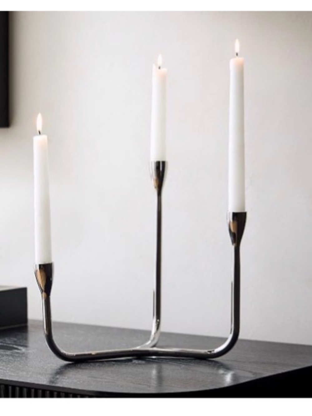 West Elm 	
Kuba Metal, Centerpiece, Chrome Candle Holder